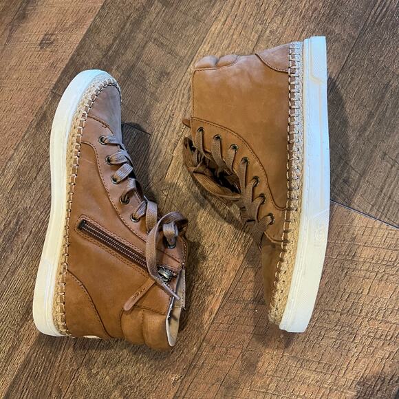 UGG Suede Chestnut High Top Sneakers Size 7.5 - Picture 2 of 6